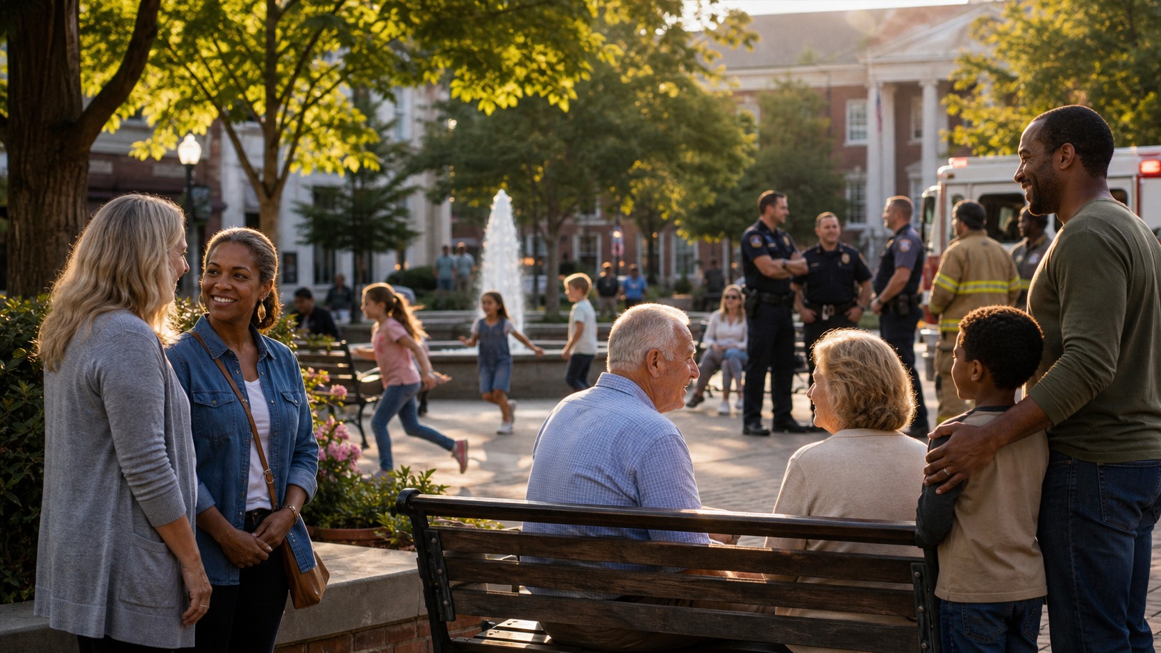 Peaceful community public space representing domestic tranquility and constitutional order; essential civic understanding article featured image